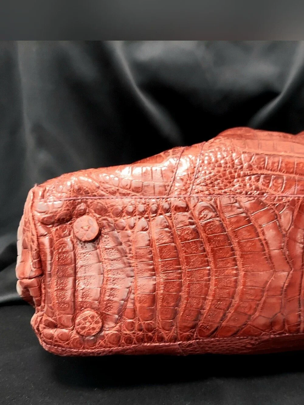 Nancy Gonzalez Genuine Crocodile Bag, Satchel Double Handle,  Burgundy
